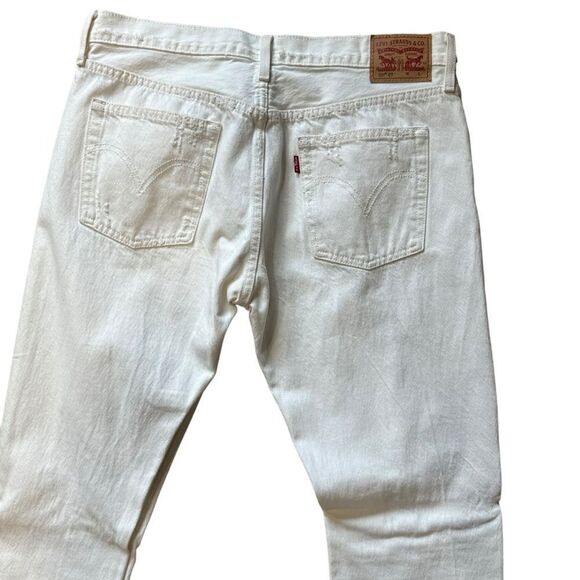 Levi’s 501 CT White Straight Leg Distressed Jeans - Picture 11 of 12